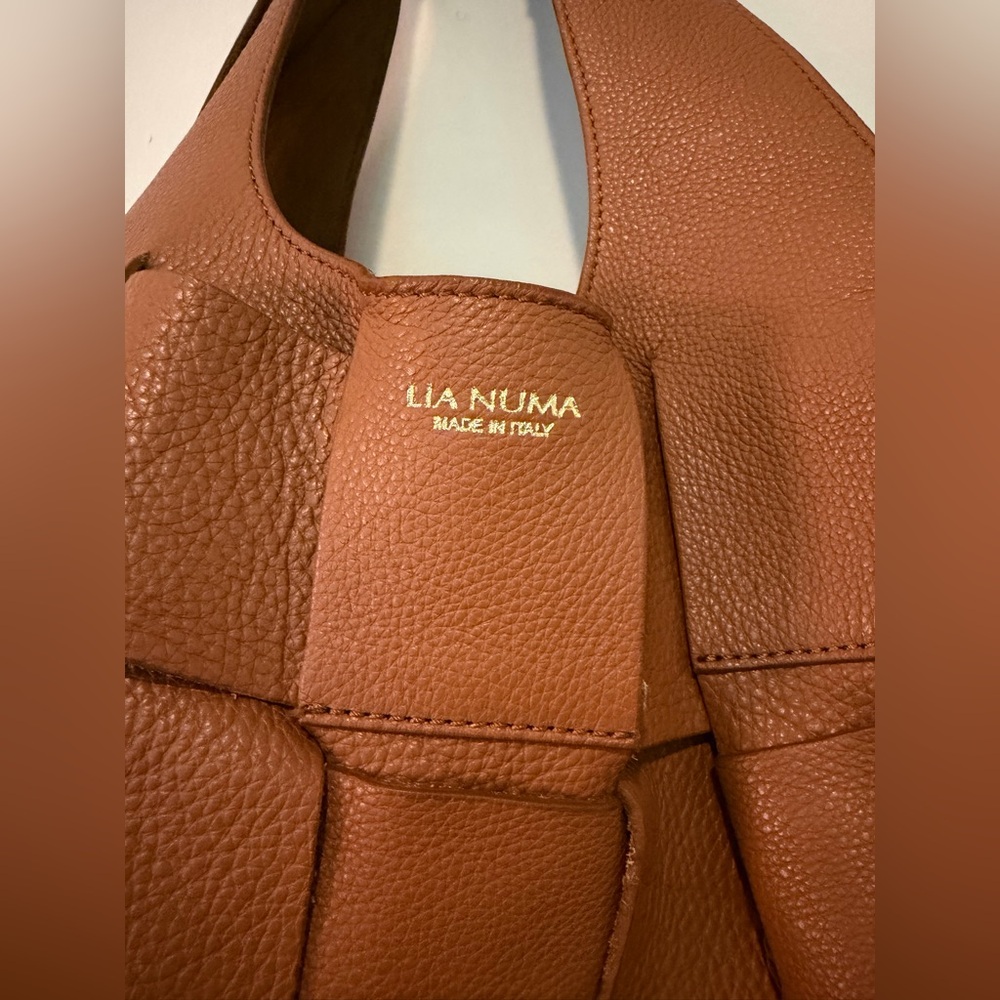 Brown Woven Leather Tote Bag - Picture 14 of 15